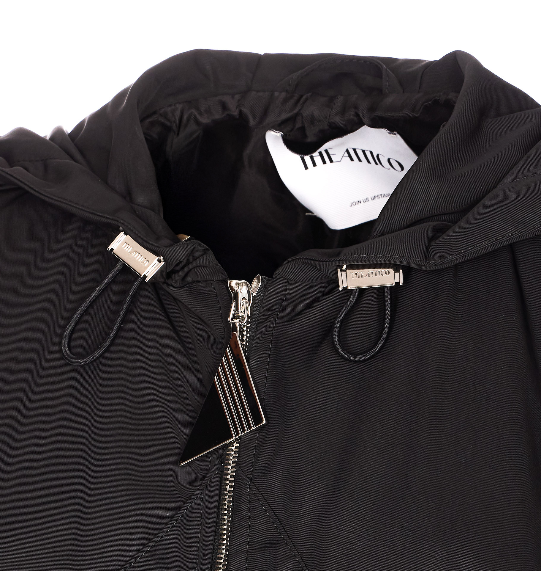 Attico The  Zip-up Hooded Jacket In Black