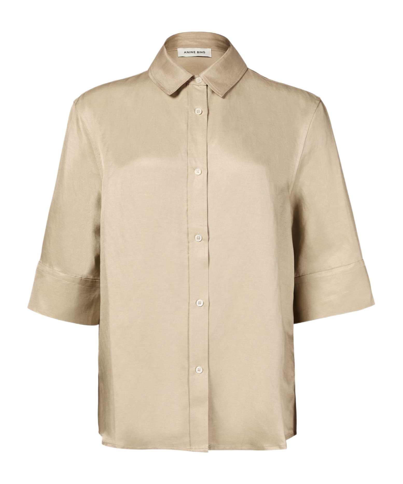 Anine Bing Mary Shirt In Taupe