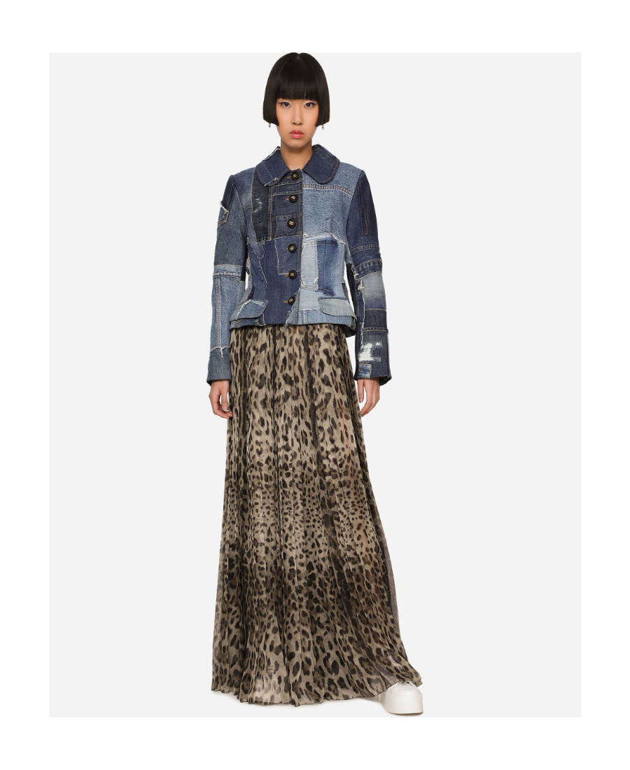 Dolce & Gabbana Leopard-print Chiffon Culottes In Multicolor