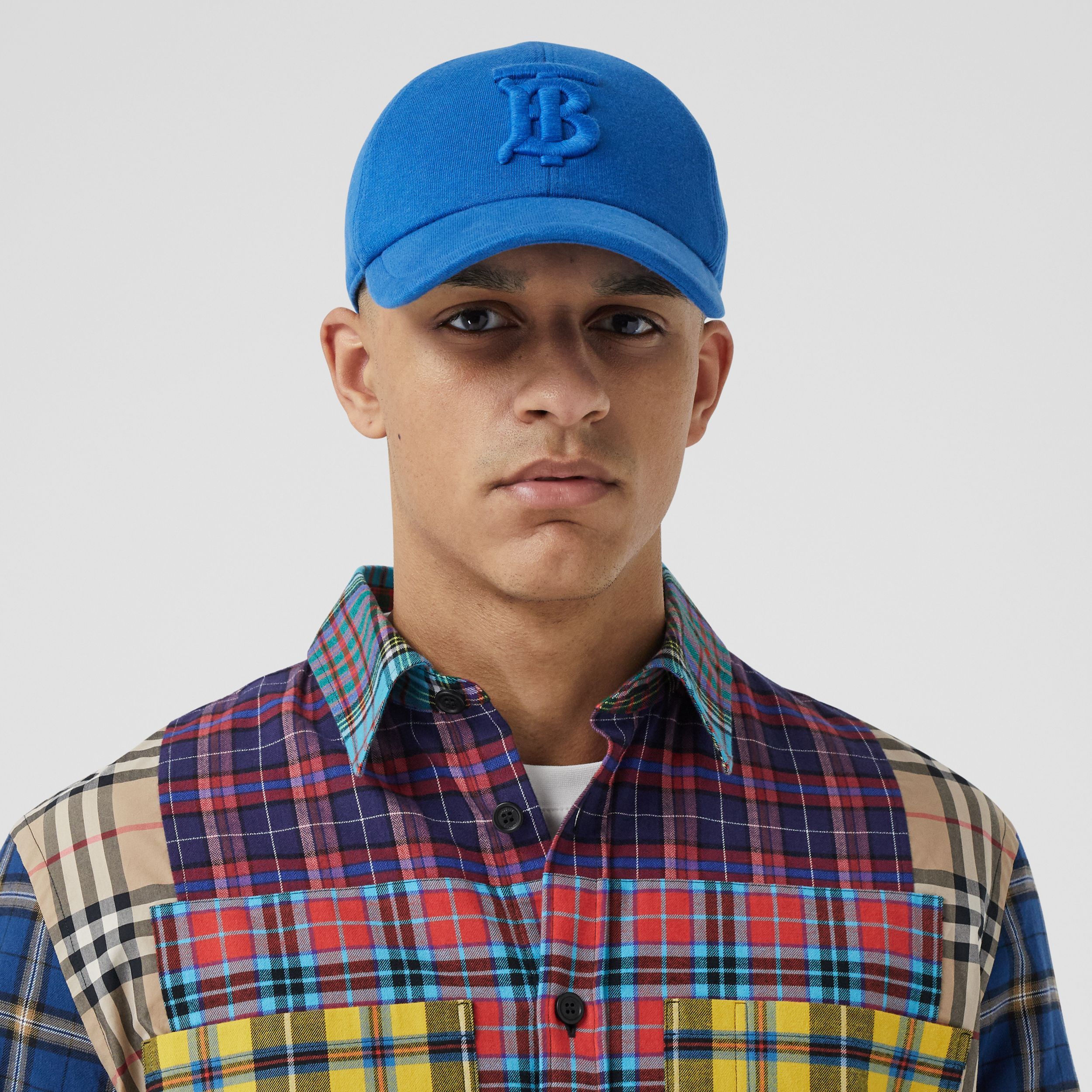 Burberry Tb Monogram Baseball Cap In Blue