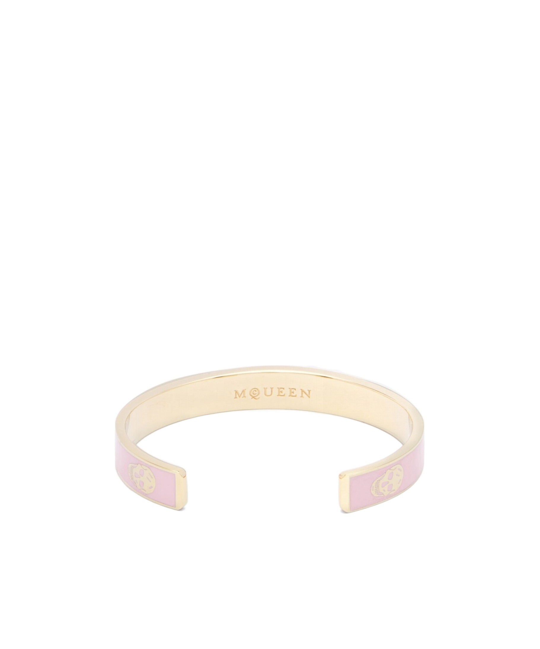 Alexander Mcqueen Women's Thin Skull Cuff In Rose In Pink