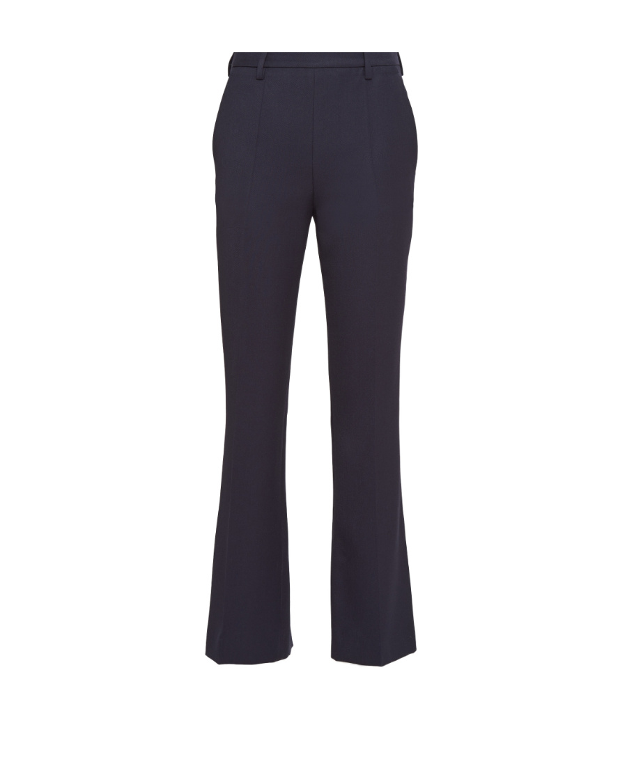 Prada Gabardine Flared Ankle Trousers In Black