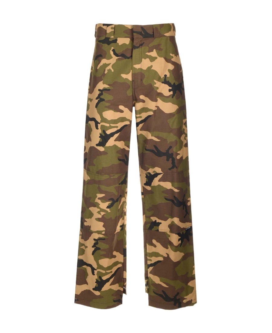 Palm Angels Camouflage Printed Pants In Brown