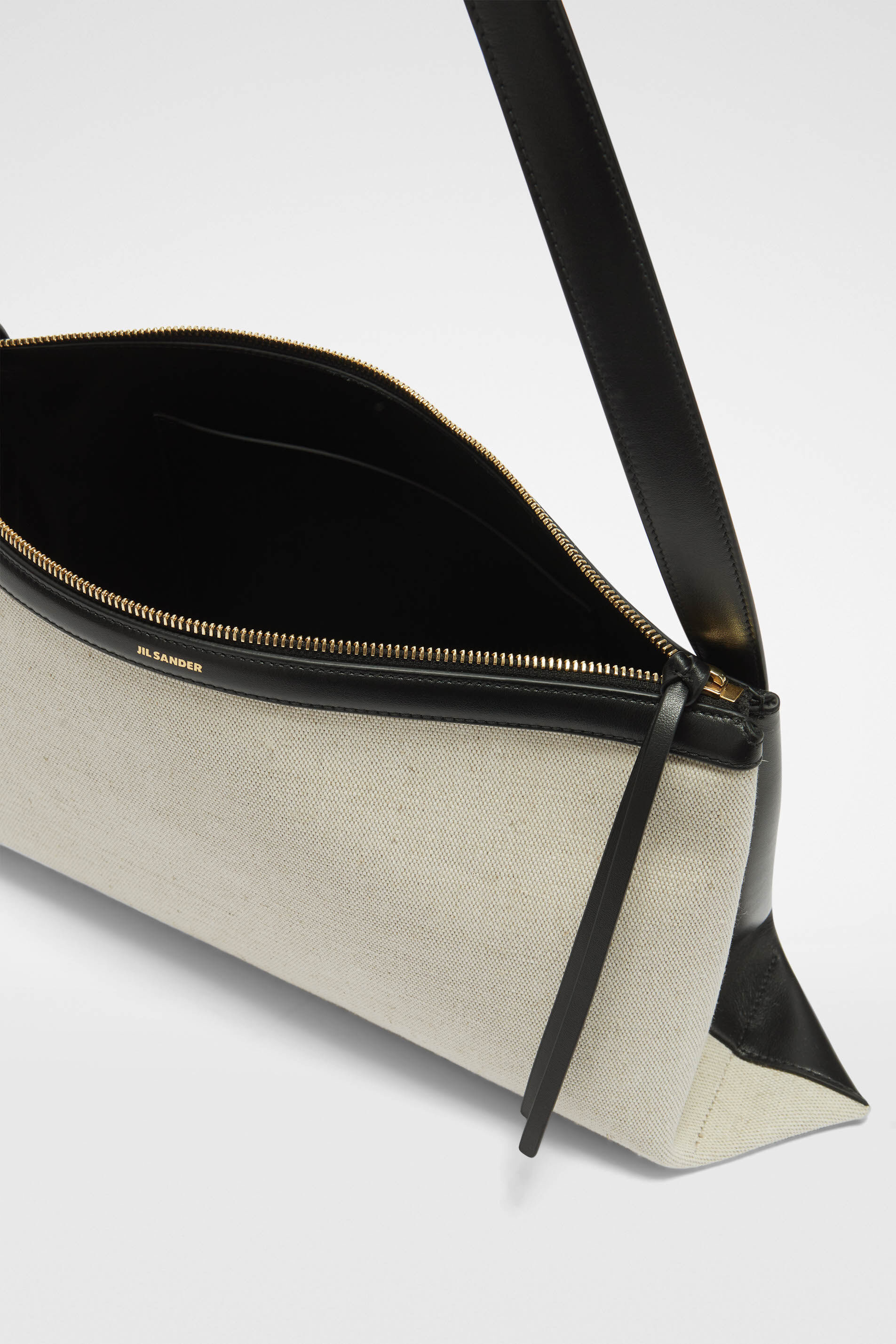 Jil Sander Small Logo-stamp Shoulder Bag In Nude