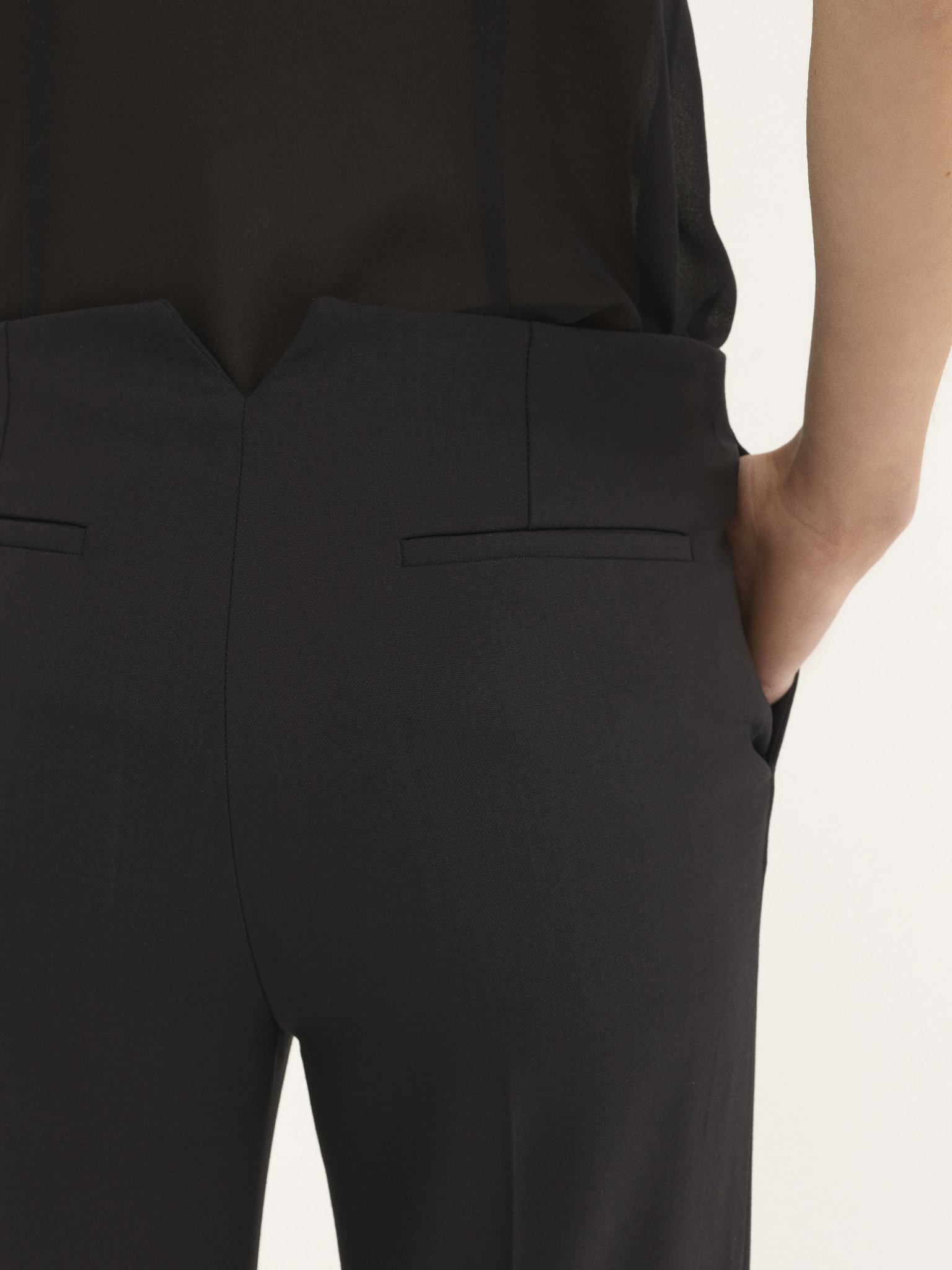 Chloé Black Pants With High Waist And Wide Leg In Viscose Blend Stretch Woman In Black