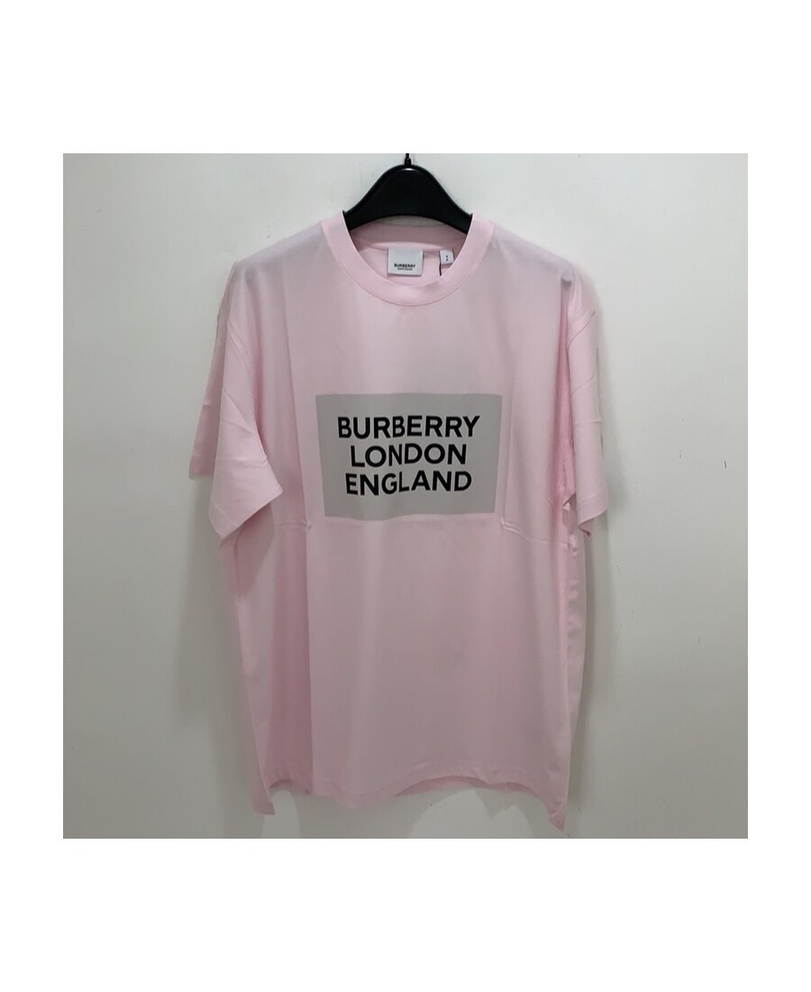 Burberry Logo Print Oversize T-shirt In Pink