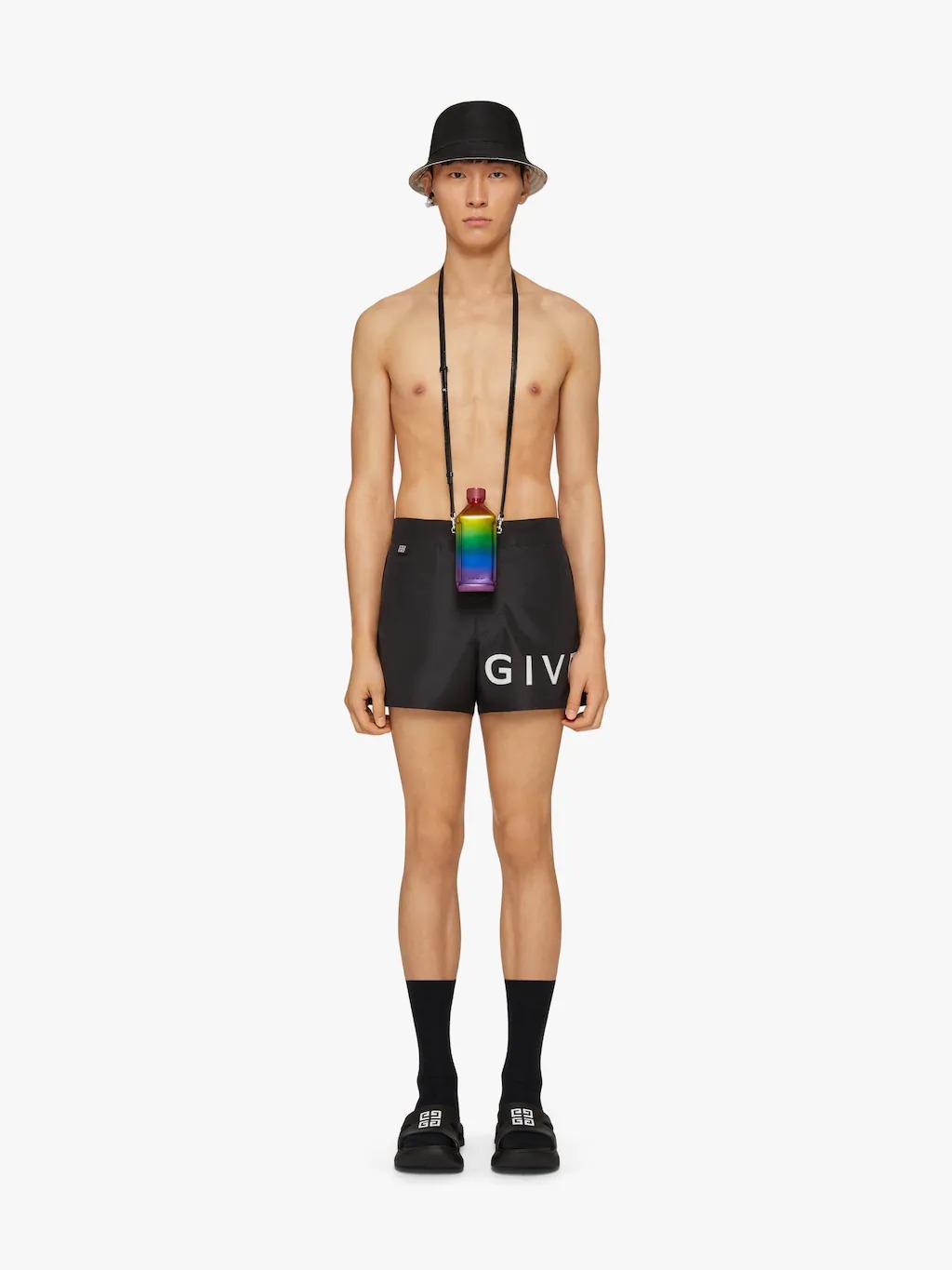 Givenchy Logo-embroidered Swim Shorts In Black