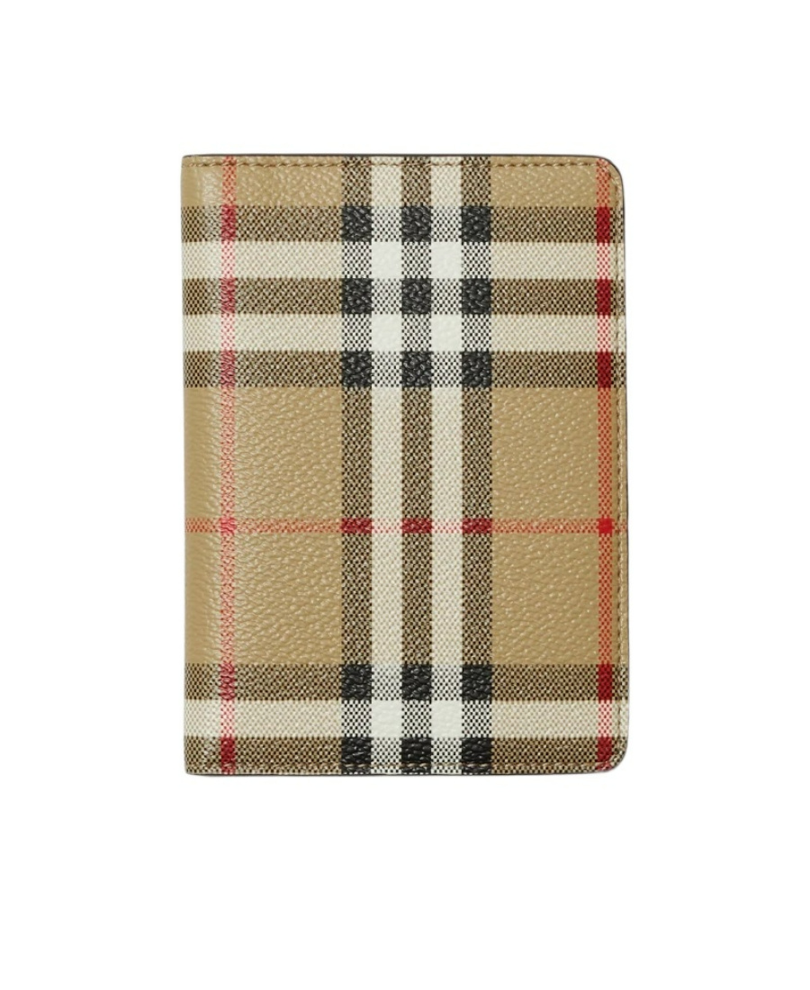 Burberry Vintage Check Passport Holder In Green