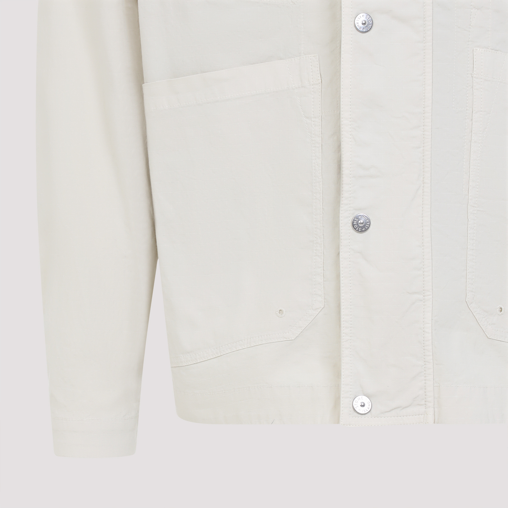 Stone Island Logo Patch High-neck Jacket In Nude