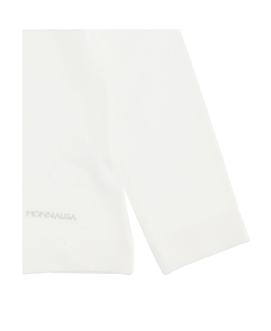 Monnalisa Logo High-necked Long-sleeved T-shirt In White