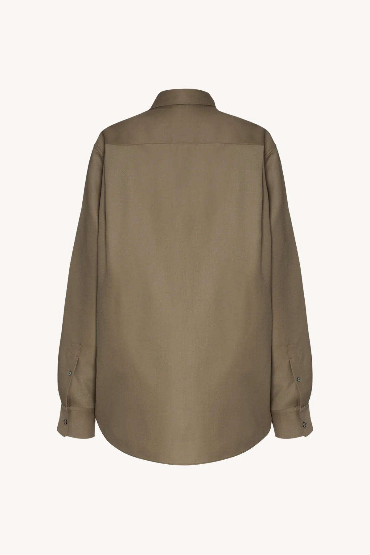 The Row Pino Virgin Wool Cady Shirt In Brown