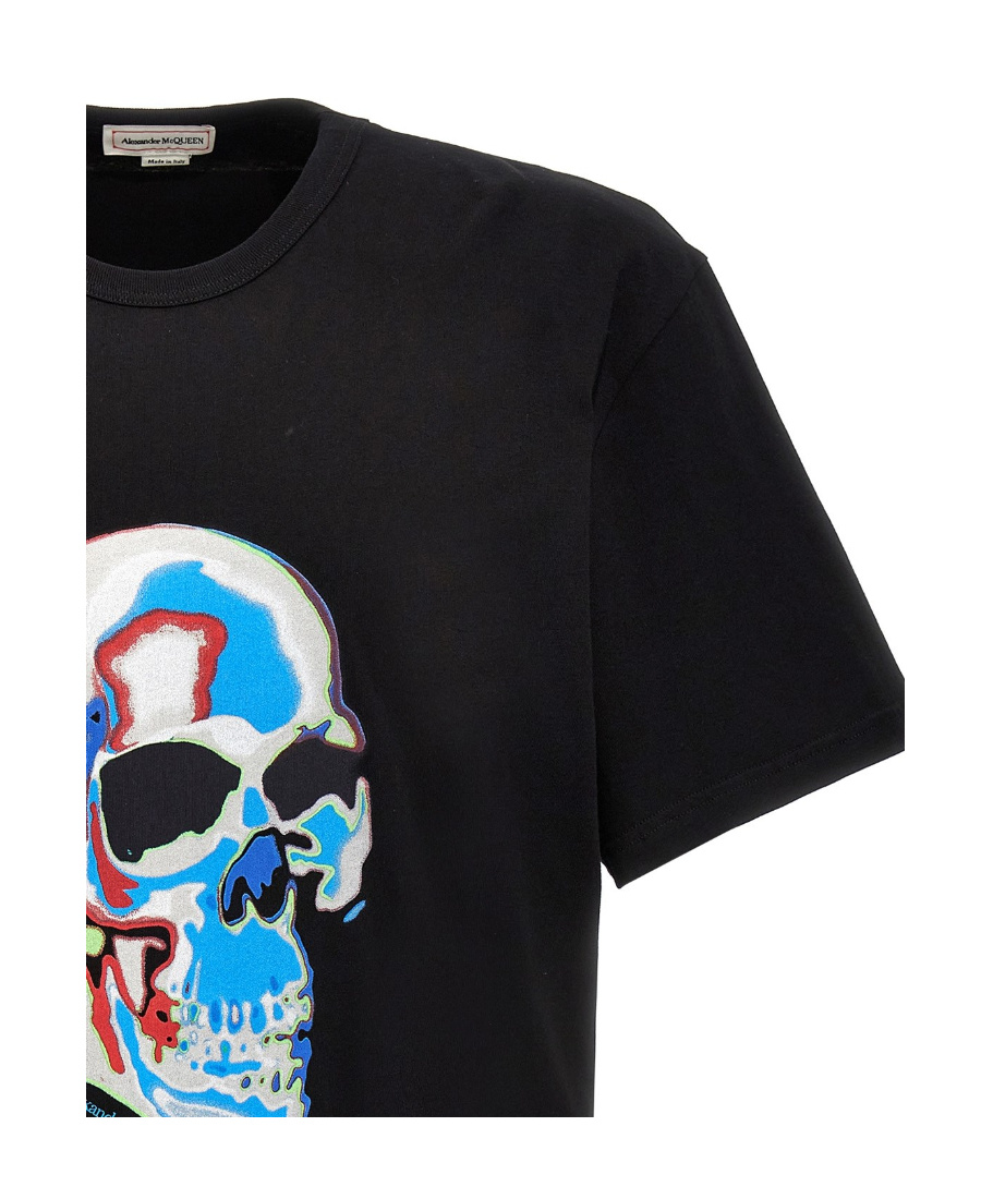 Alexander Mcqueen Printed Cotton-jersey T-shirt In Black