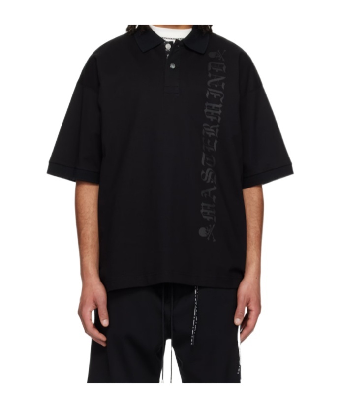 Mastermind Japan Black Boxy Skull Polo In Black