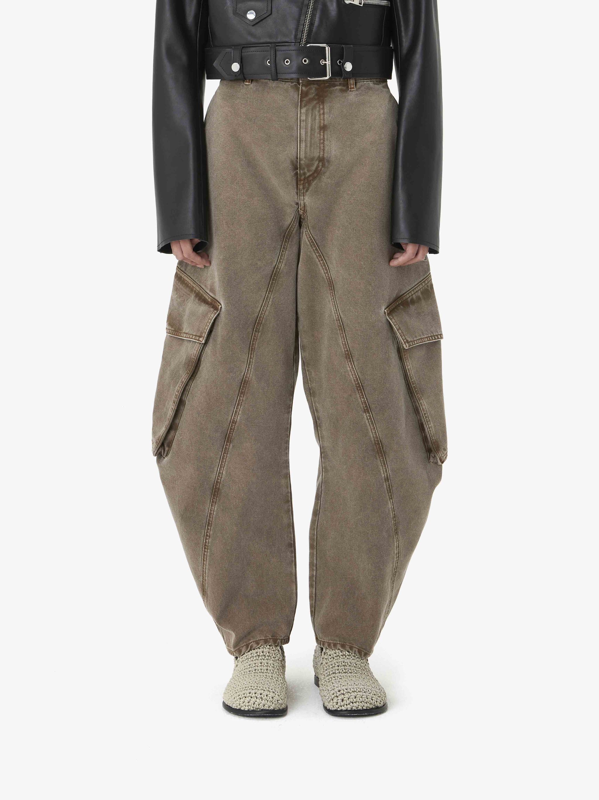 Shop Jw Anderson Twisted Cargo Jeans In Green