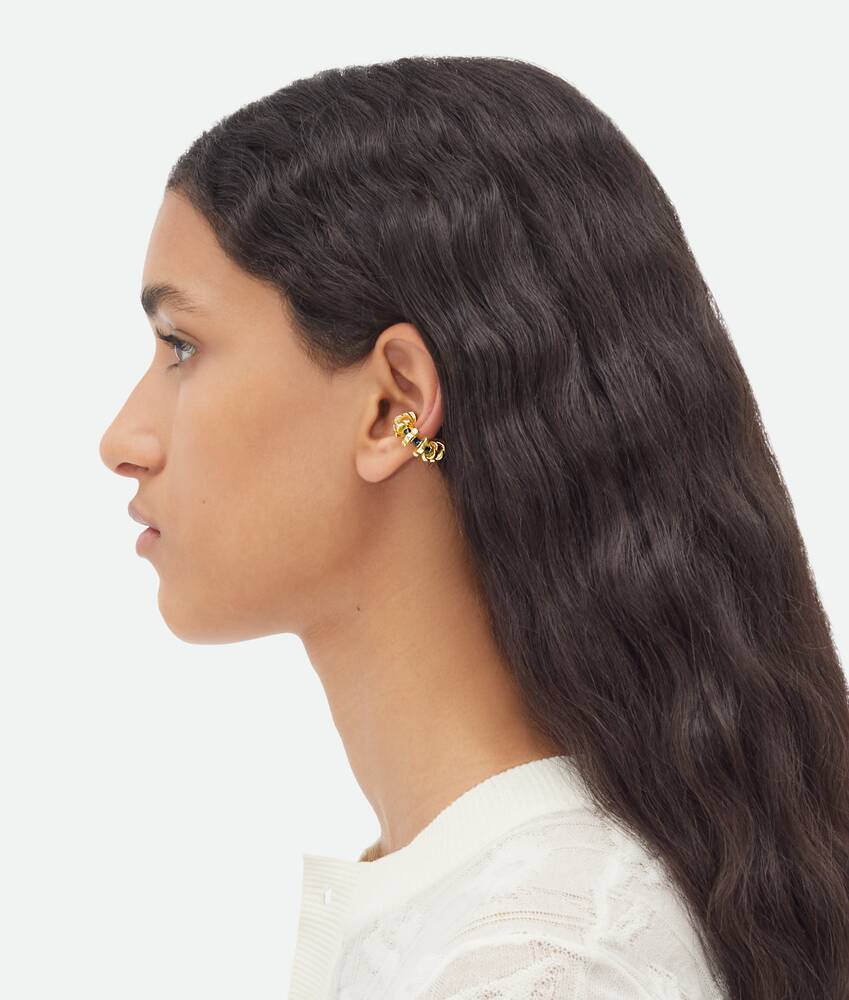 Bottega Veneta Puzzle Ring Earrings In Yellow