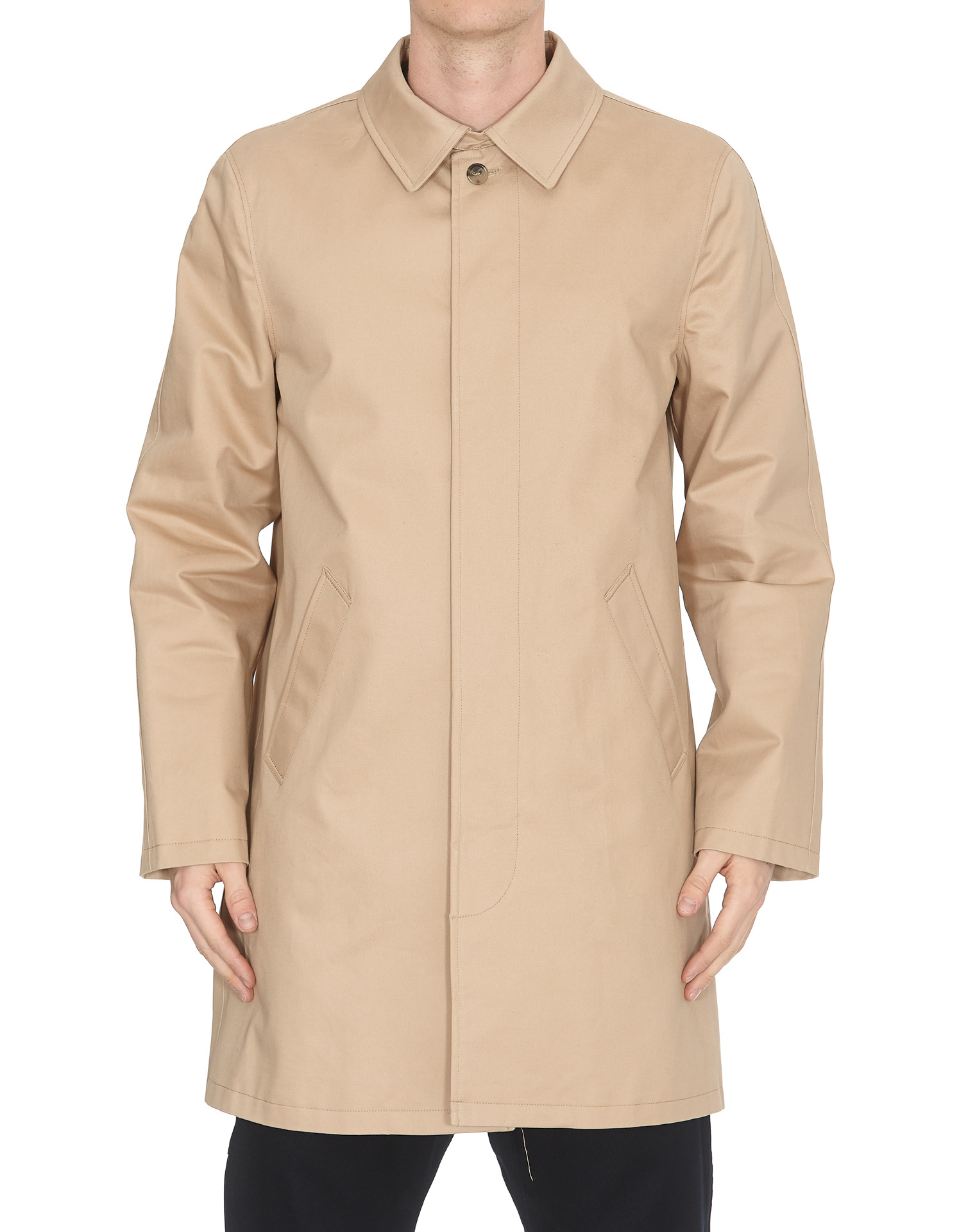 Shop Apc Ville Cotton Raincoat In Nude