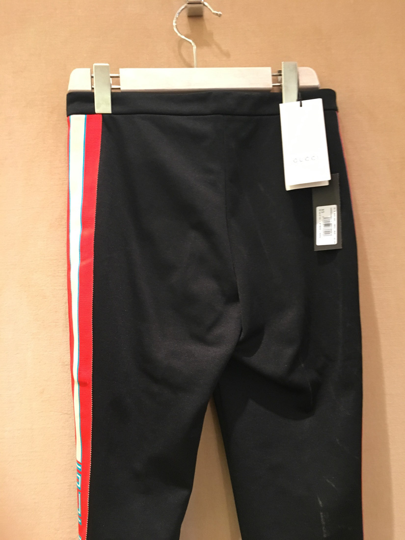 Gucci Technical Side Striped Foot Leggings In Black