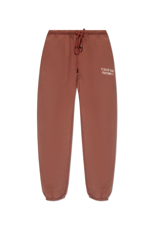 Essentials Emblem Printed Track Pants In Red