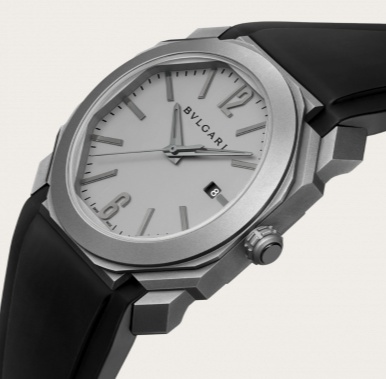 Shop Bvlgari Black Octo Solotempo Series Watch In Gray