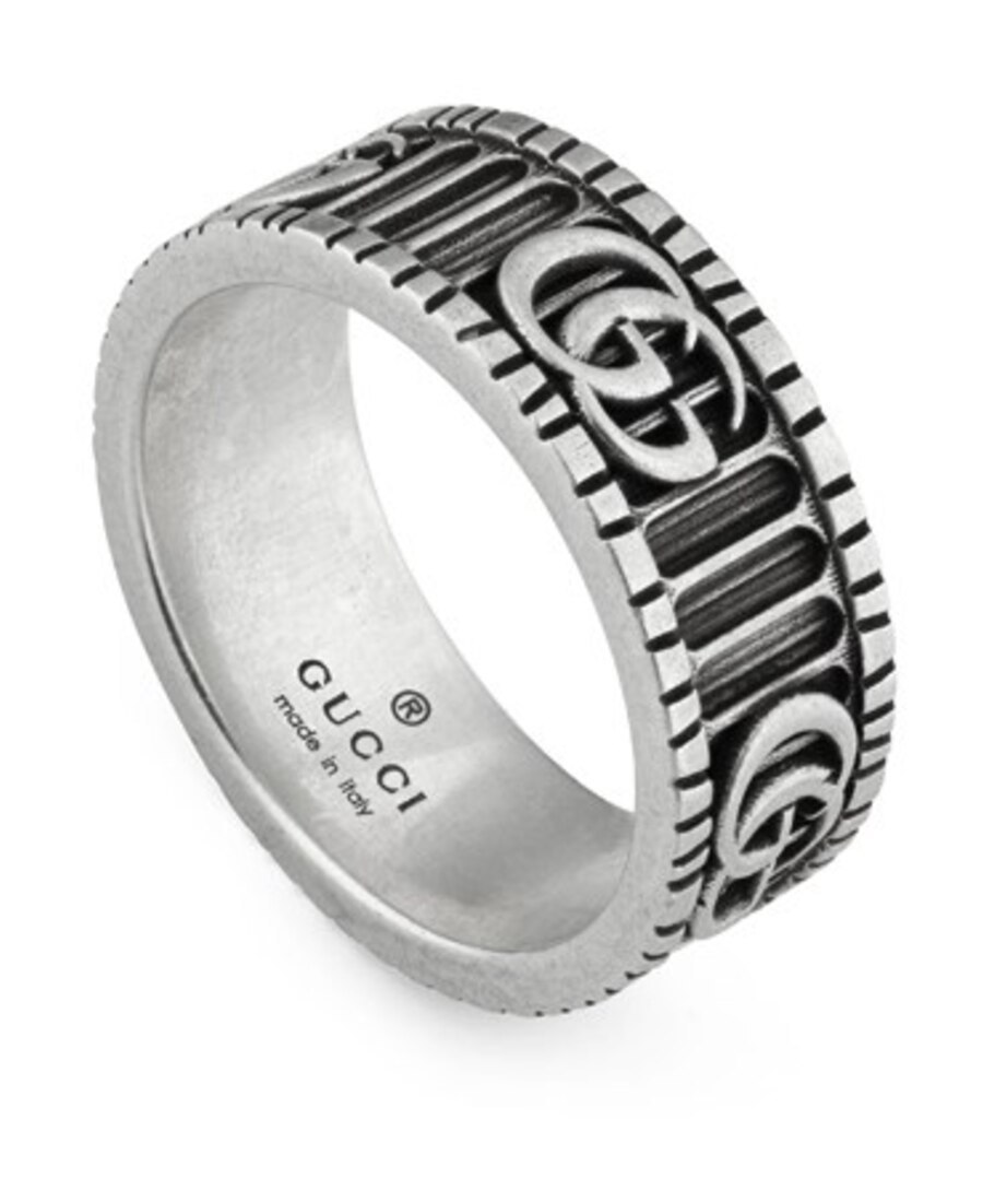 Gucci Double G Sterling Silver Ring In Metallic