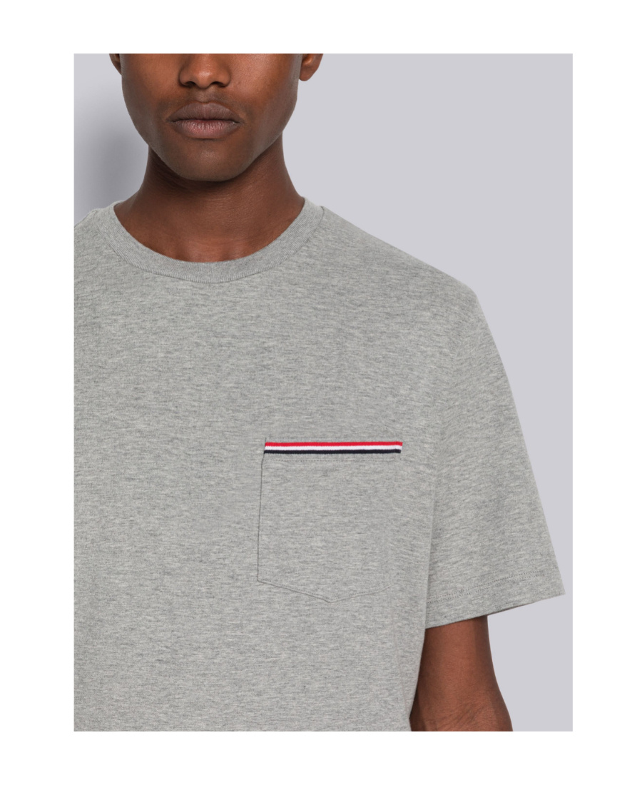 Thom Browne Tricolor Detail T-shirt - Grey In Gray