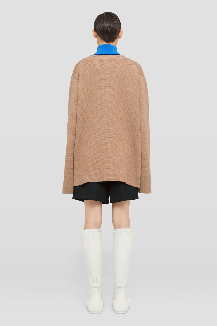 Jil Sander Layered-design Wool-blend Jumper In Nude