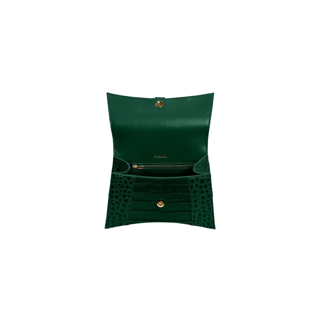 Balenciaga Borsetta Hourglass Xs Con Lavorazione Coccodrillo Da Donna In Verde In Green