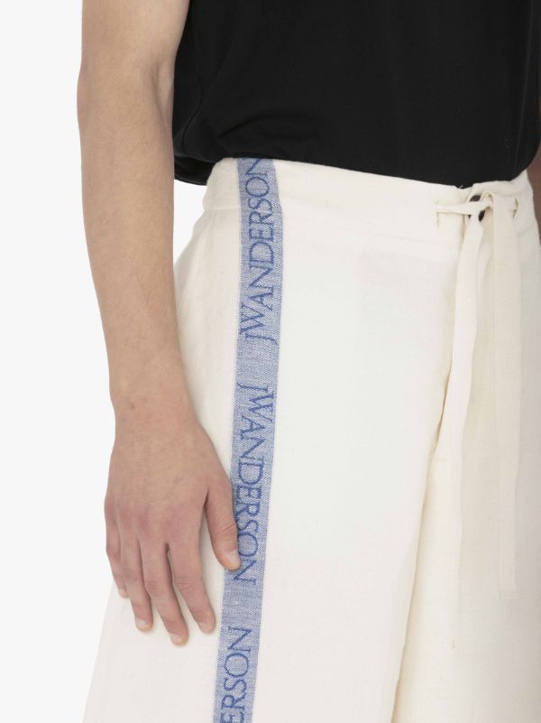 Jw Anderson Linen And Cotton Shorts In White