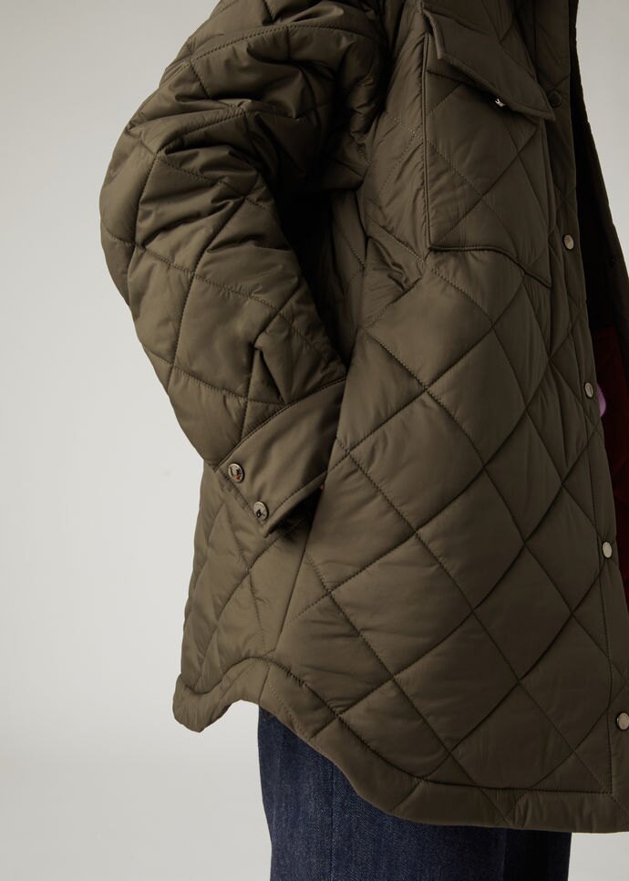 Loro Piana Rocar Diamond-shaped Quilted Casual Jacket In Green