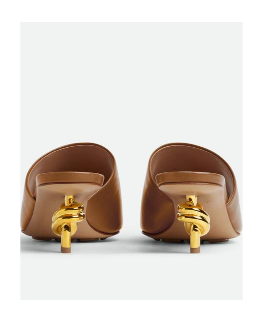 Bottega Veneta Knot Leather Mules In Brown