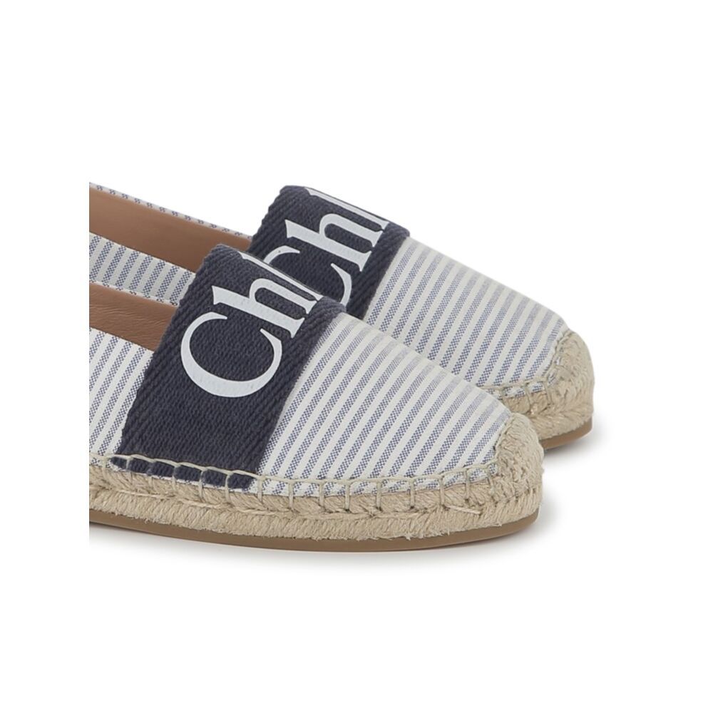 Chloé Round-head Straw Shoes In Gray