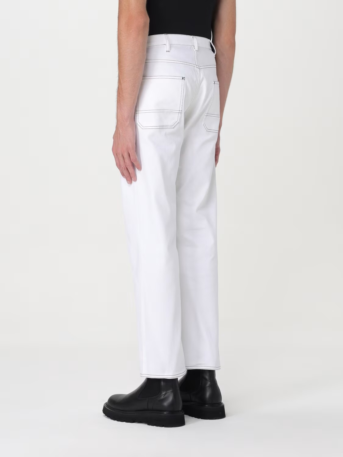 Paul Smith Contrast-stitching Straight-leg Jeans In White