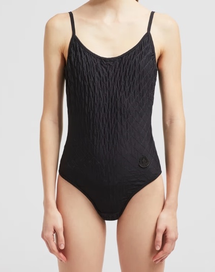 Moncler Maillot De Bain À Matelassage En Losanges In Black