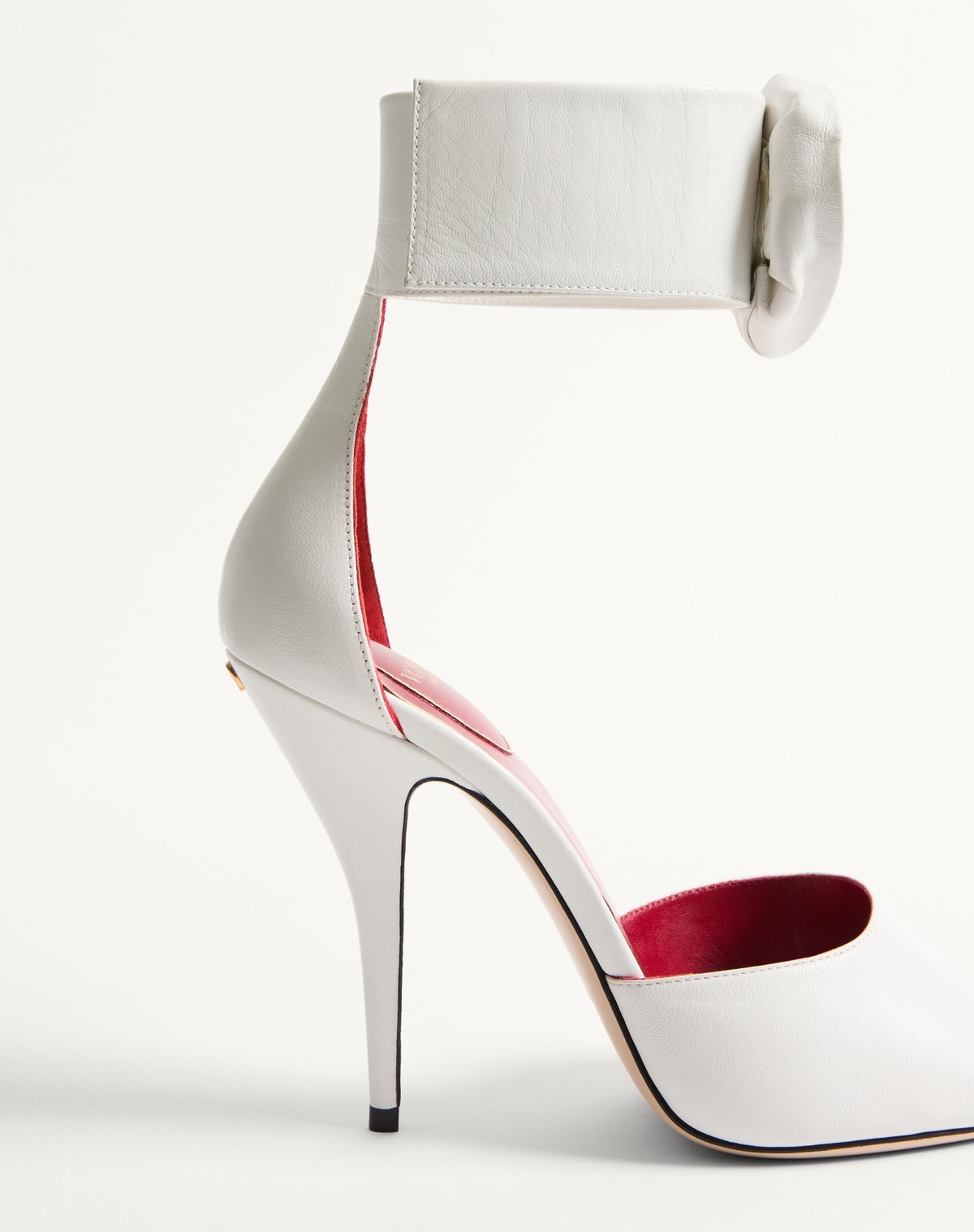 Valentino Garavani Drip Rose Kidskin Sandal With Crystals 105mm Woman White 41 In White