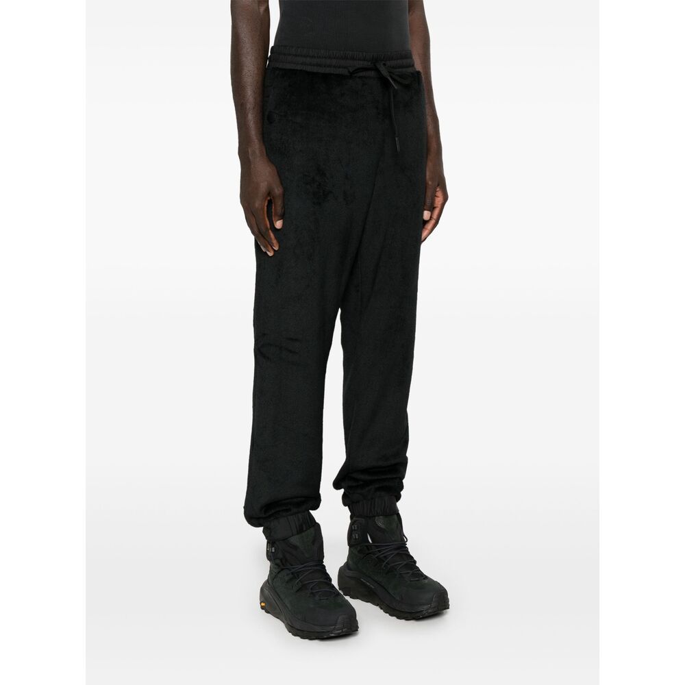 Moncler Fleece-texture Trousers In Black