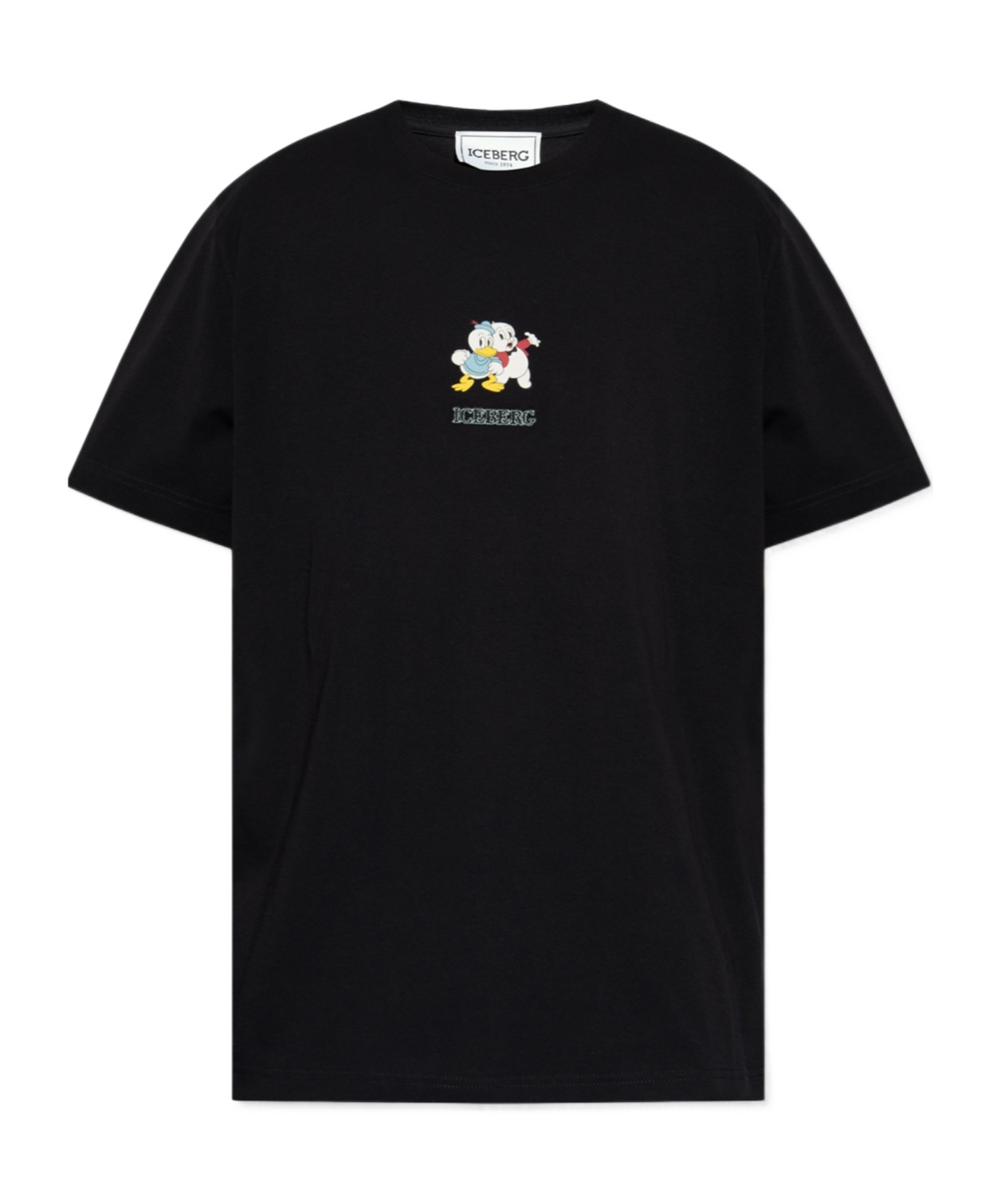 Iceberg T-shirt With Round Neck And Short Sleeves In Black