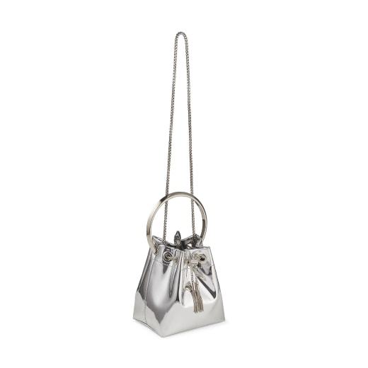 Jimmy Choo Metal Bucket Handbag In White