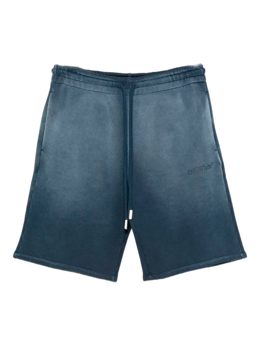 Off-white Drawstring Ombre-effect Shorts In Blue