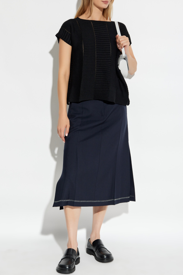 Shop Issey Miyake Short-sleeved Sweater In Black