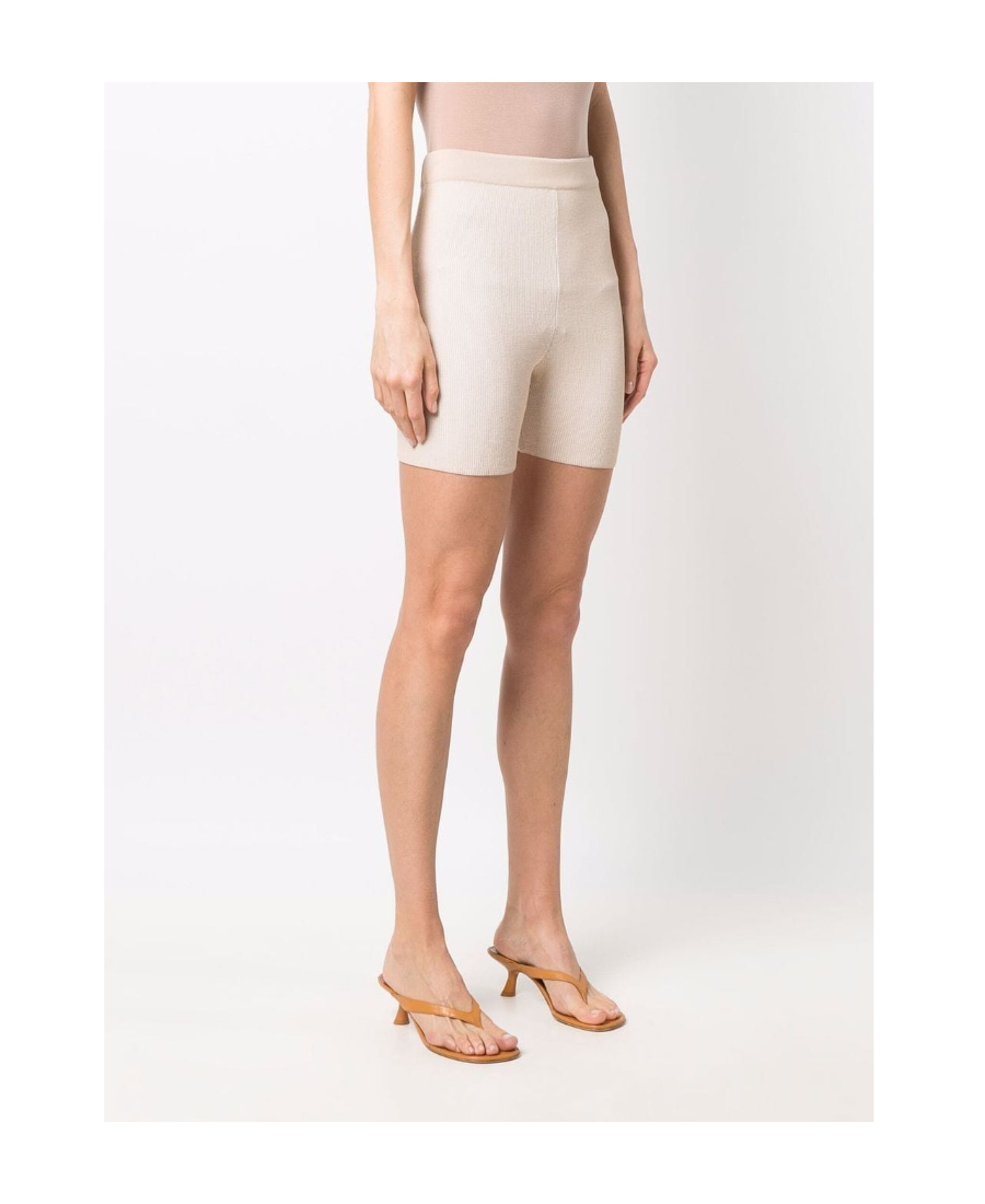Jacquemus Elastic Belt Shorts In White