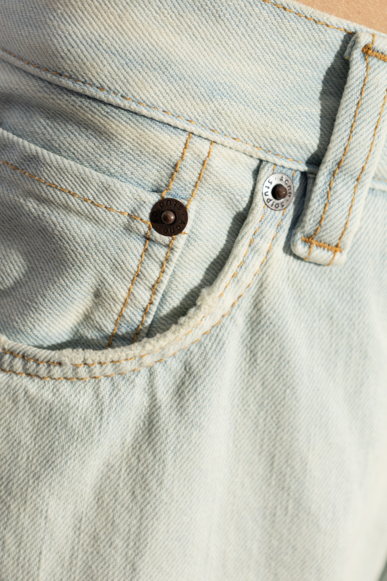 Acne Studios Distressed Wide-leg Jeans In White