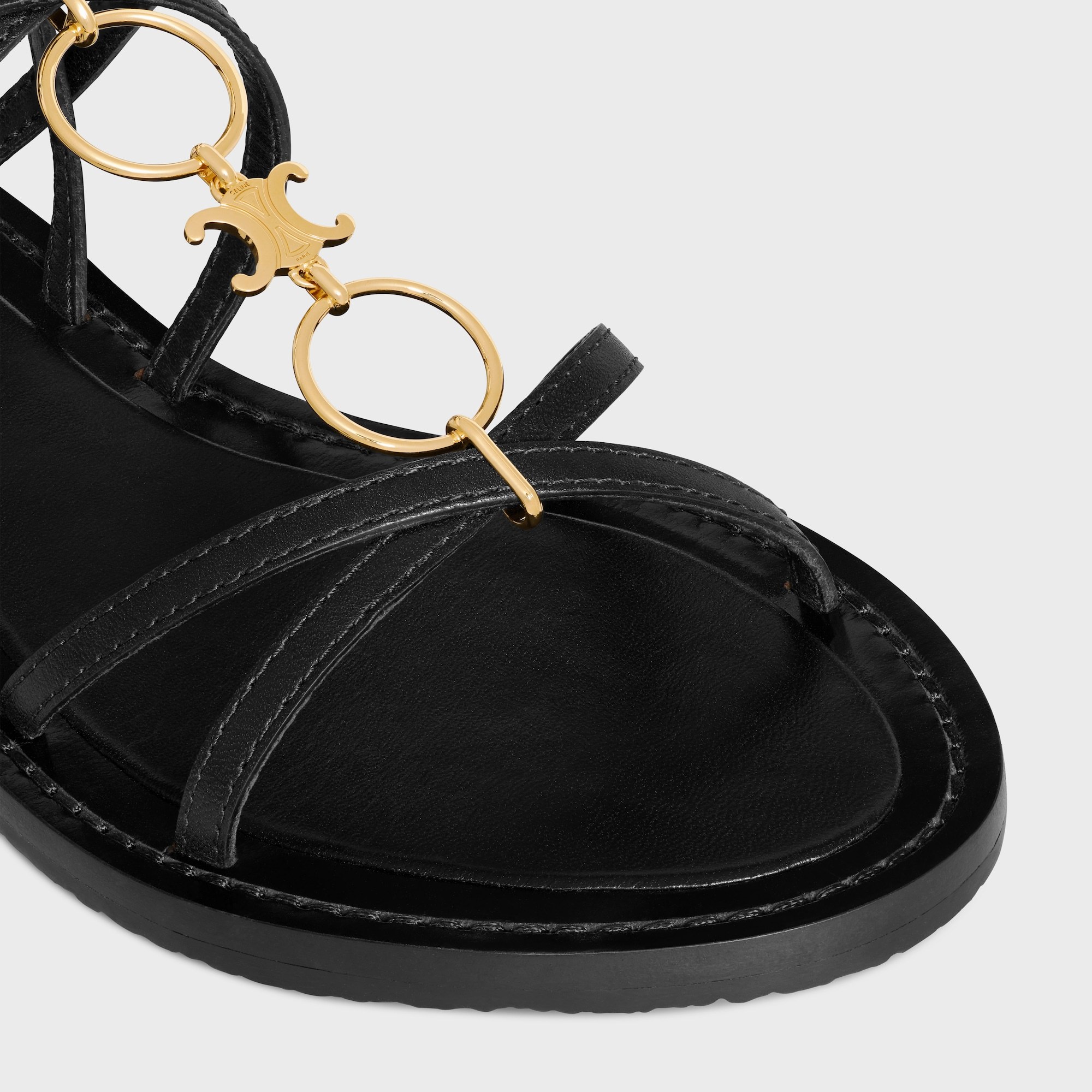 Celine Black Lympia Strappy Sandal