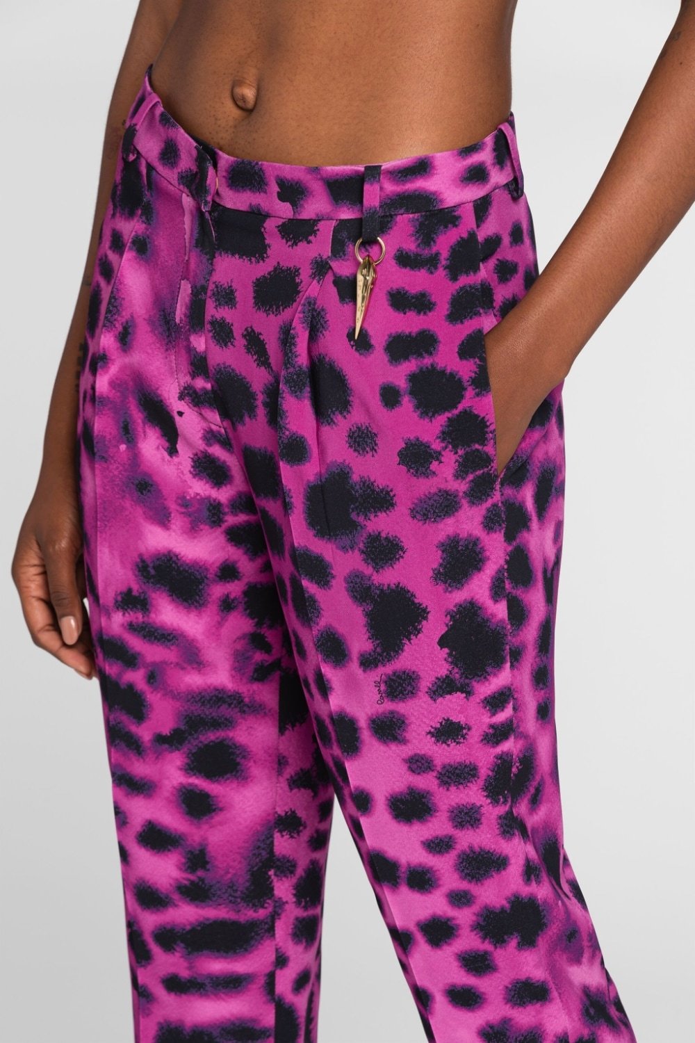 Roberto Cavalli Pattern Printed Straight Tube Trousers In Pink