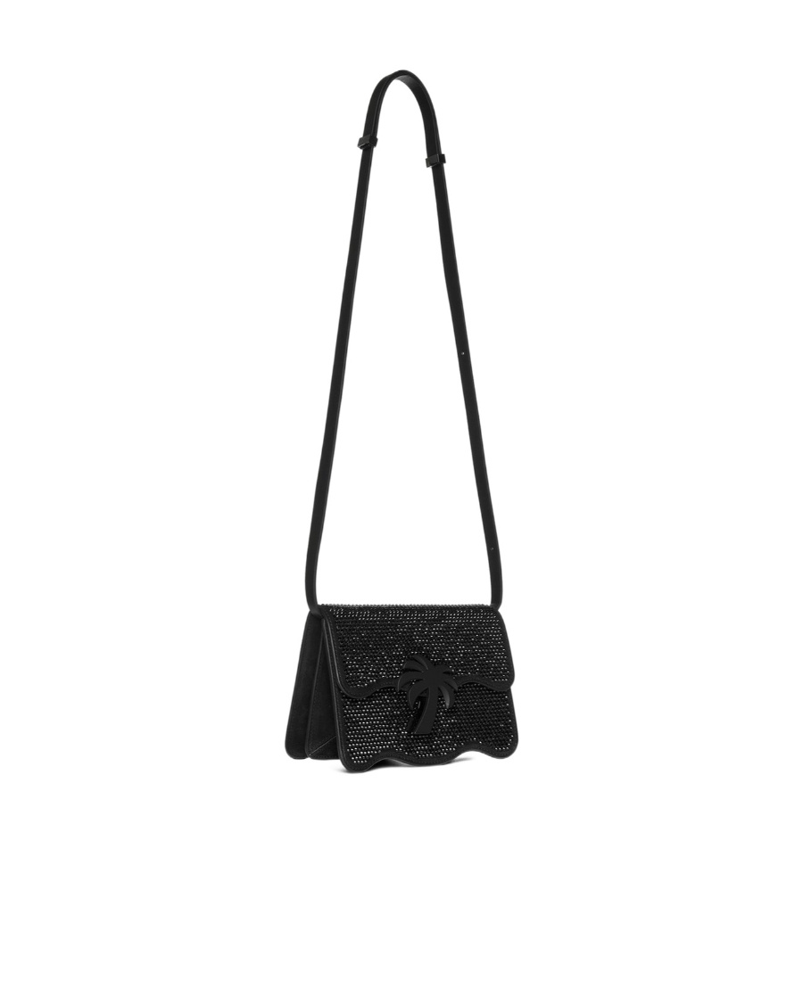 Palm Angels Rhinestone-embellished Shoulder Bag In Black