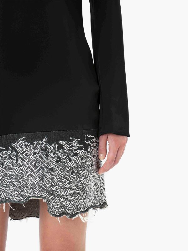 Jw Anderson J.w. Anderson Glitter-embellished Satin Minidress In Black