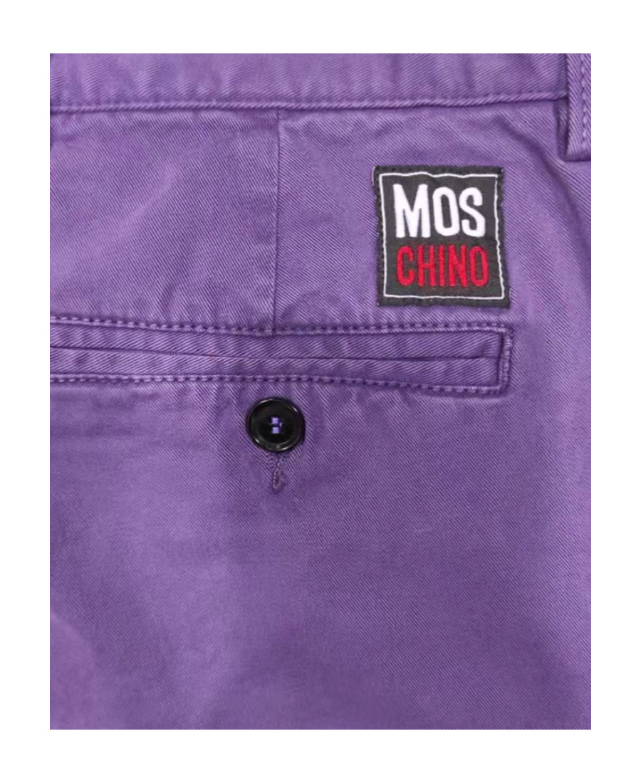 Moschino Logo Straight Casual Pants In Purple