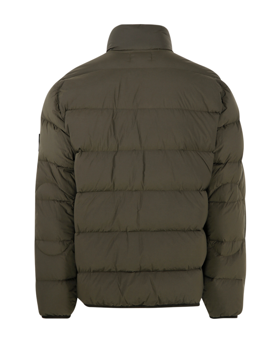 Stone Island Compass-patch Padded Down Jacket In Green