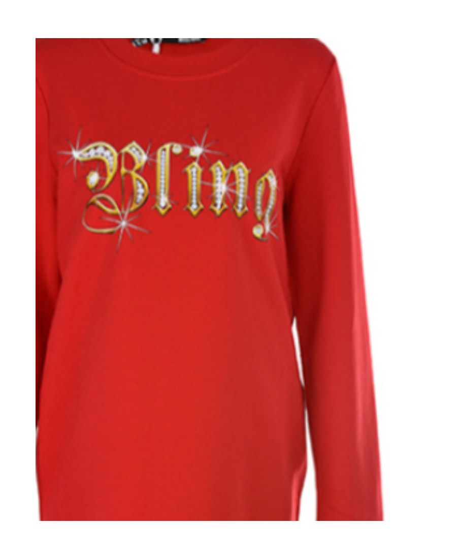 Moschino Brand Logo Dress In Red