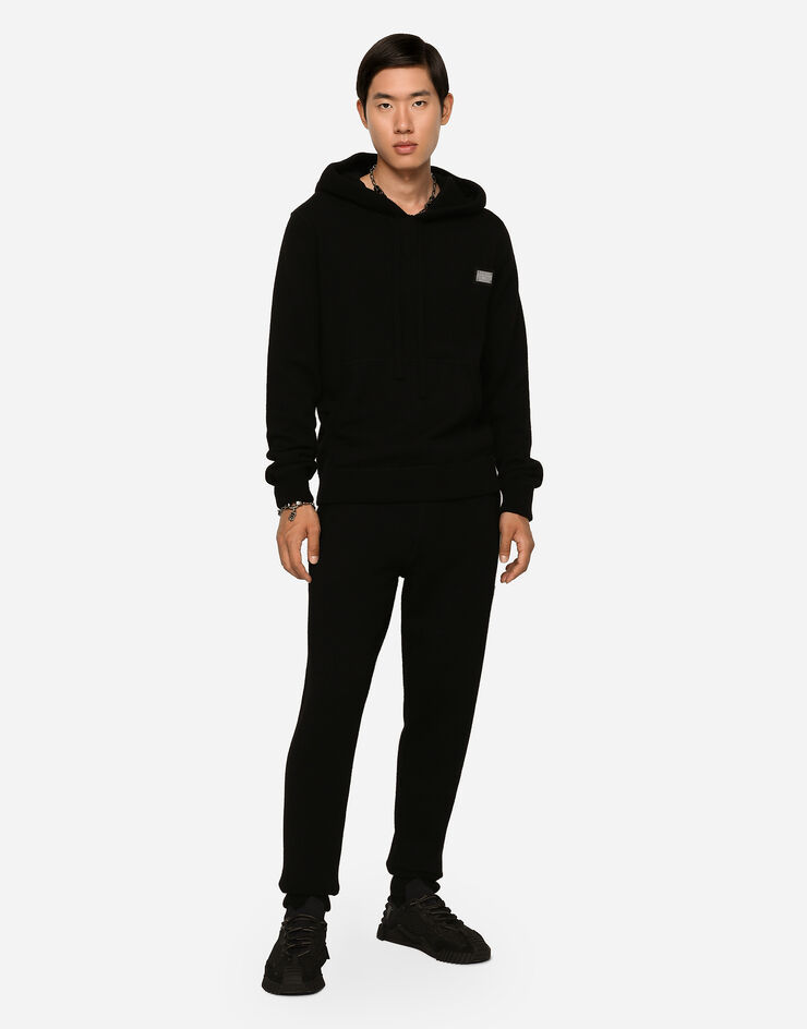 Dolce & Gabbana Dg Essentials Knitted Track Pants In Black