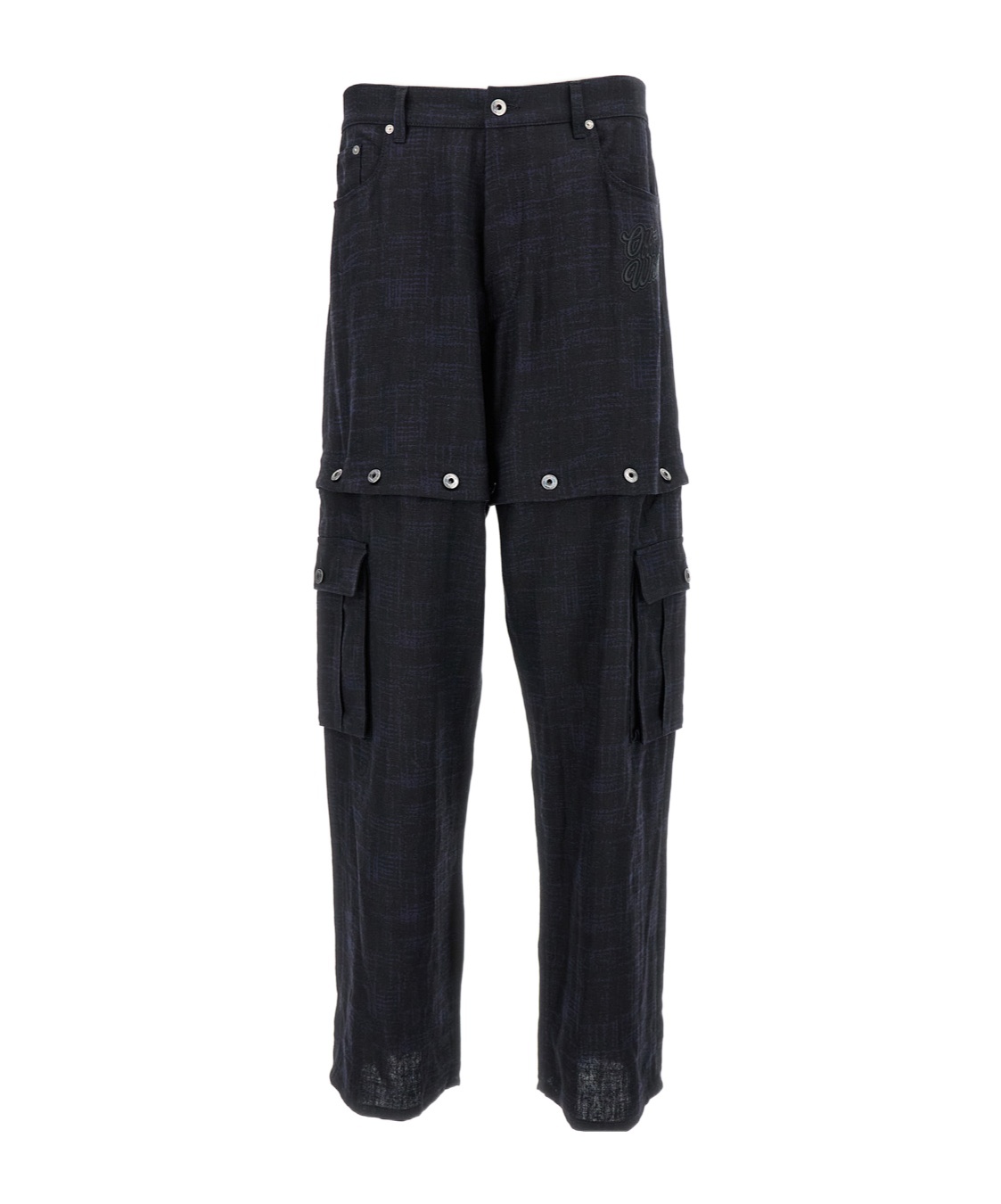 Off-white Black 90s Logo Straight Leg Cargo Pants In Black
